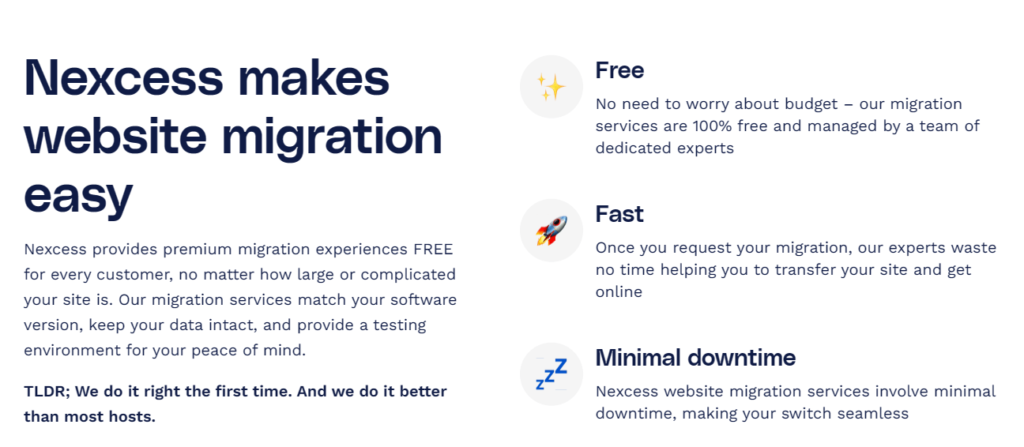 nexcess free website migration service