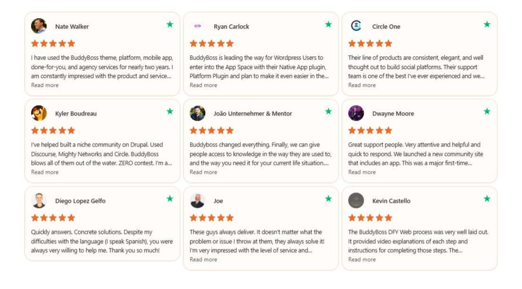 BuddyBoss Customer Reviews 2025