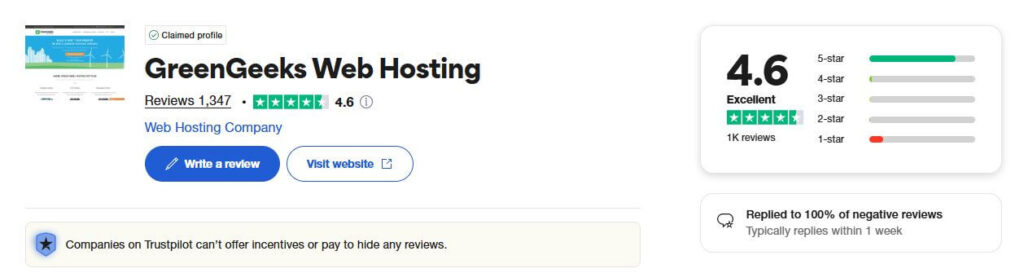 greengeeks trustpilot review